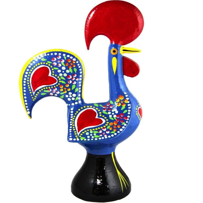 rooster1 Porcelain rooster with colorful details on wings.