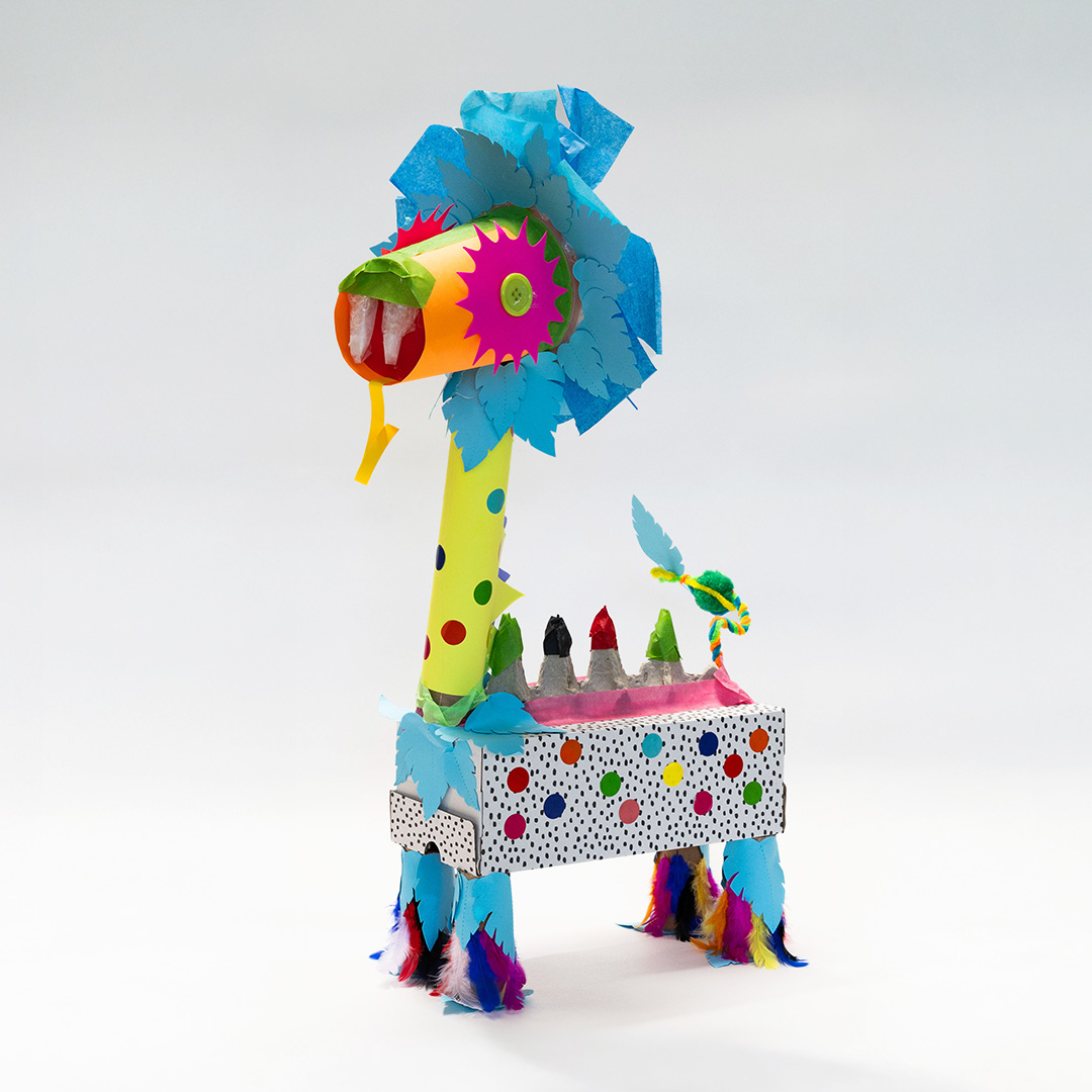 Recycled materials dinosaur