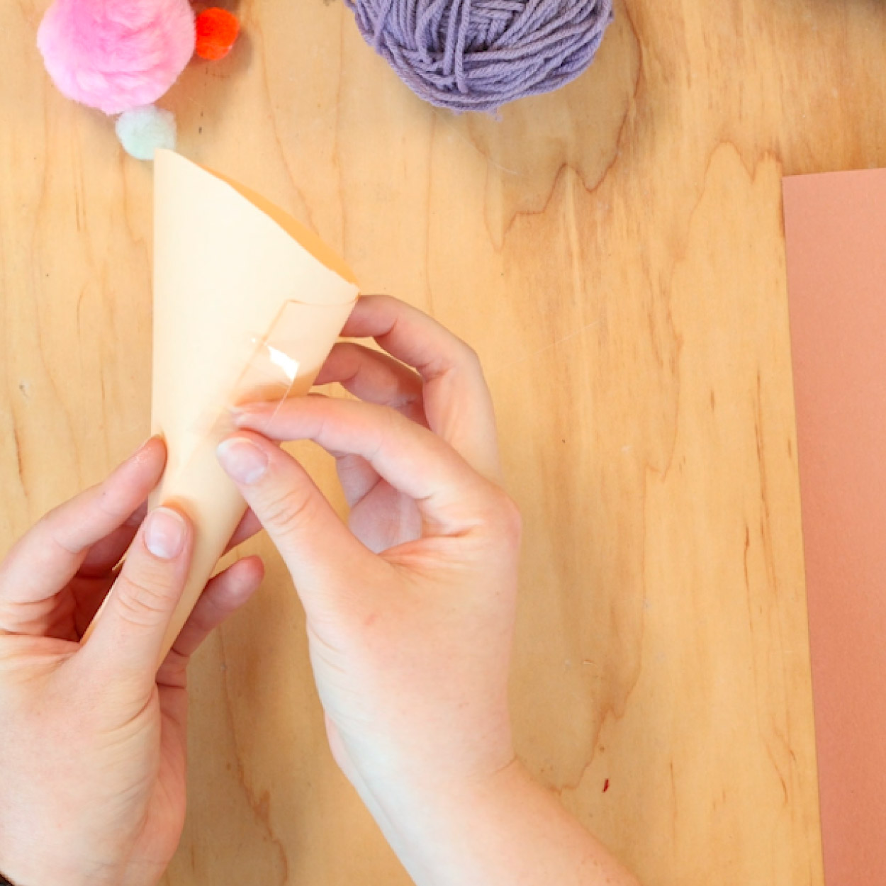 Tape the cone together