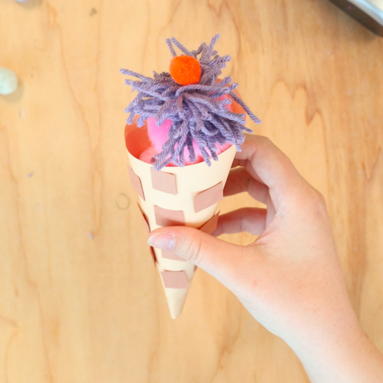 Pom Pom Ice Cream Cone