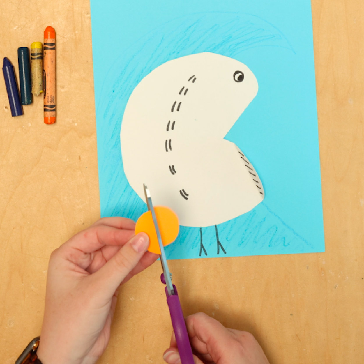 orange paper for beak