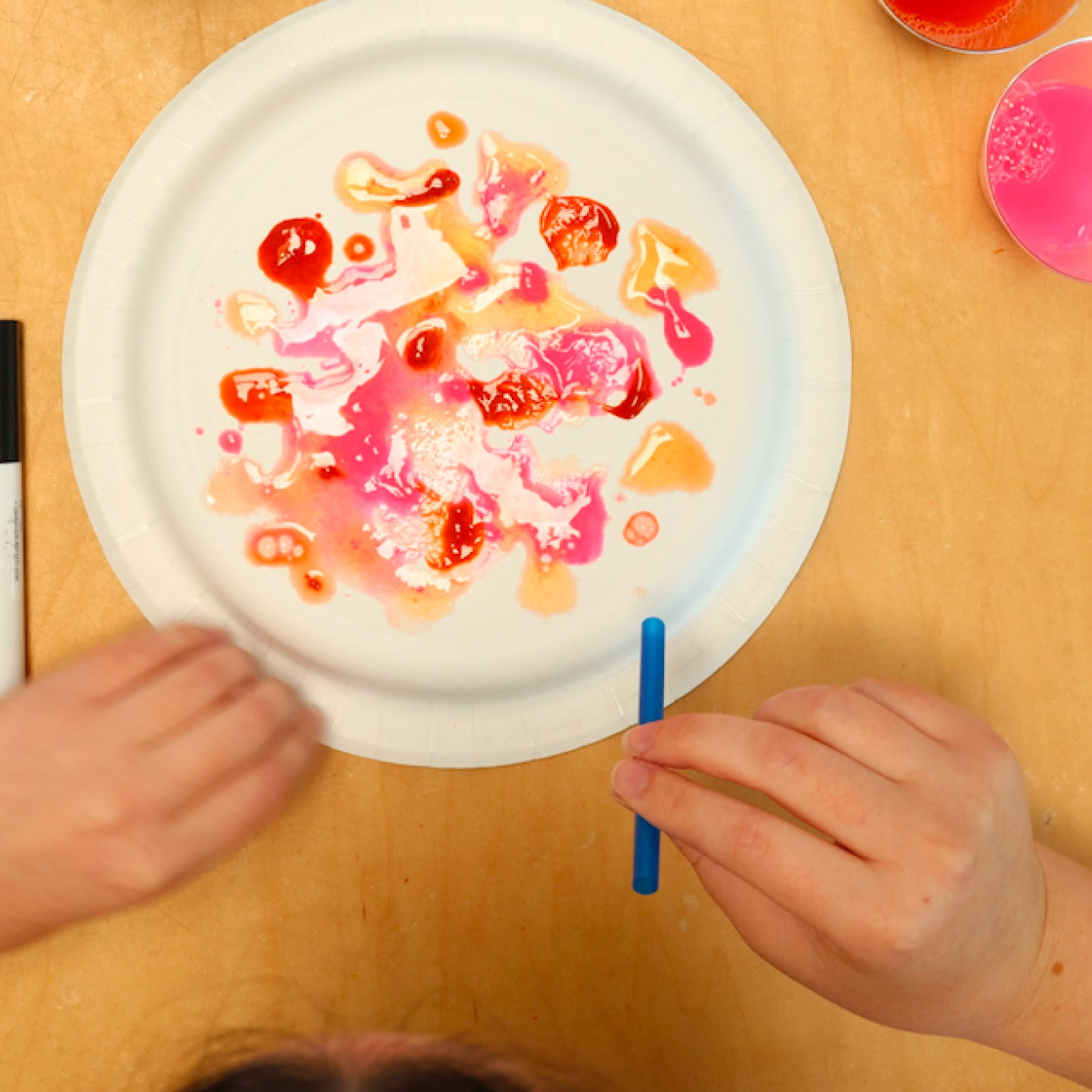 Blow paint with straw