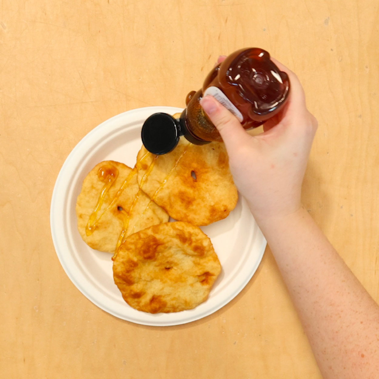 Add honey to fry bread