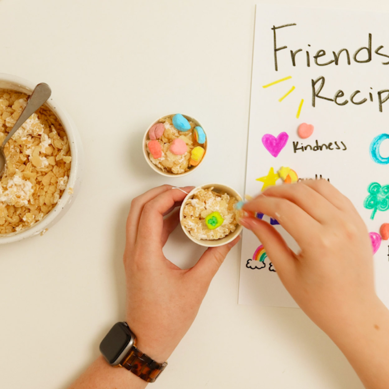 Add "friendship" marshmallows to your treats