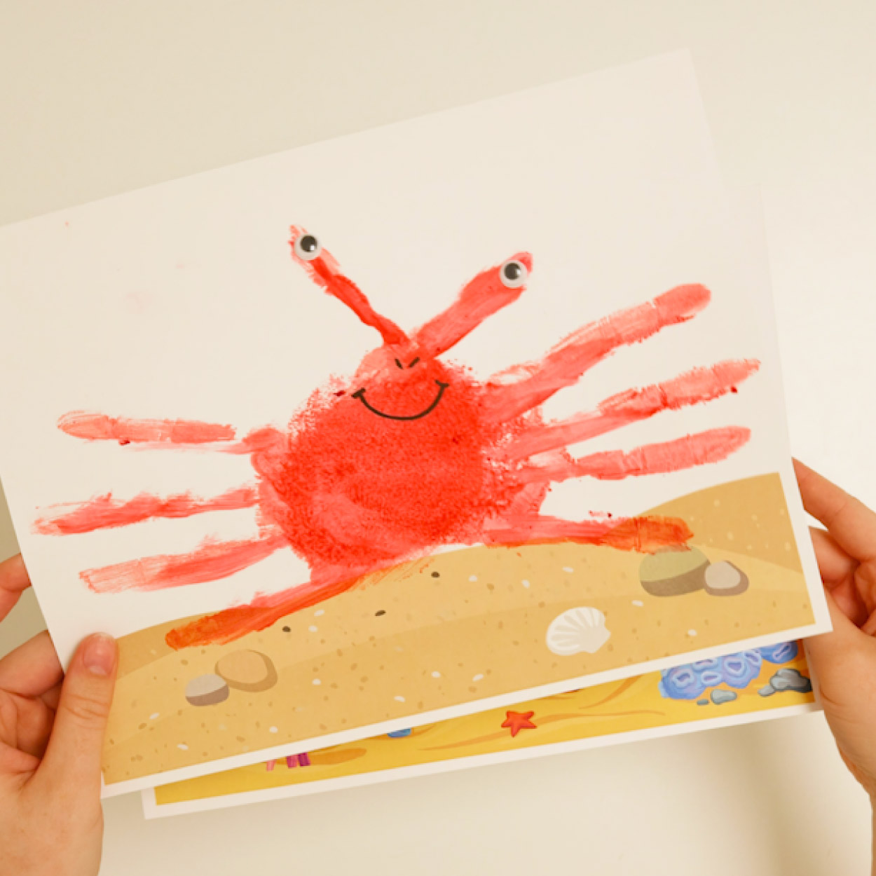 crab Step-14 Handprint crab craft