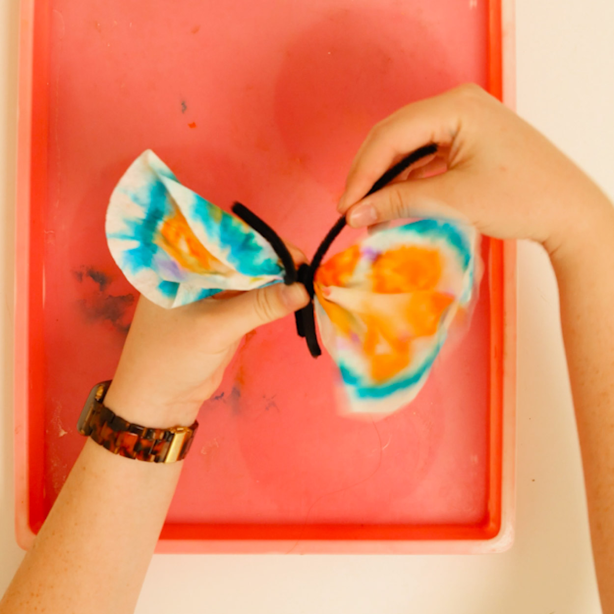Use a pipe cleaner for the body and antenna