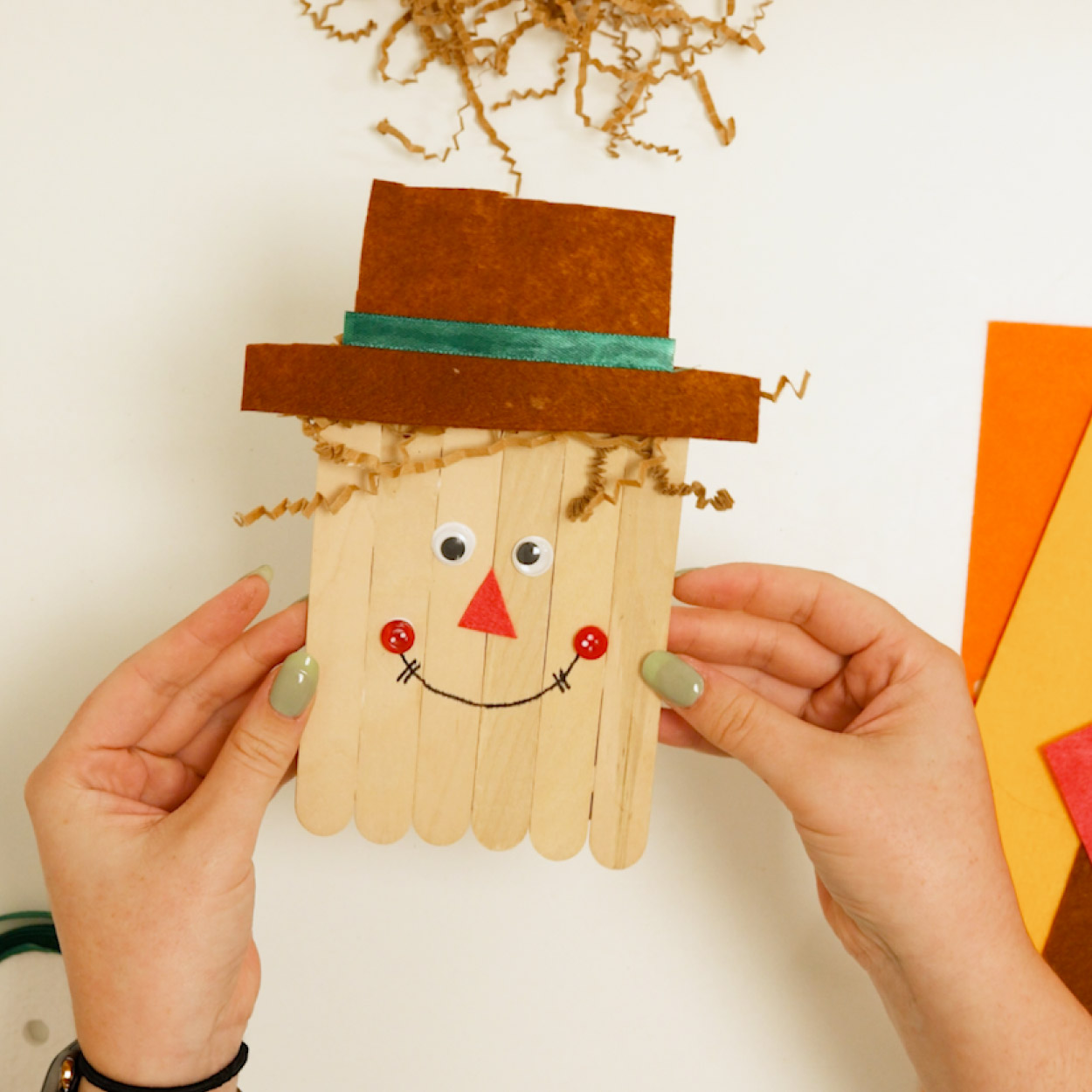 Scarecrow Step-18 Finished popsicle stick scarecrow